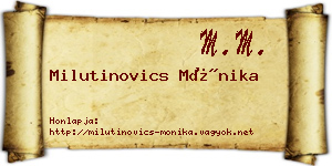 Milutinovics Mónika névjegykártya