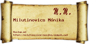 Milutinovics Mónika névjegykártya